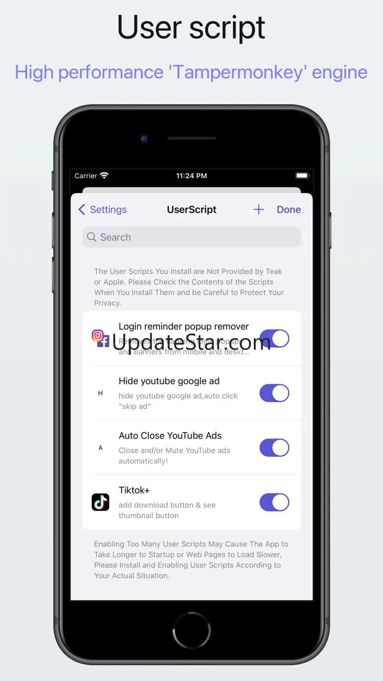 Teak Browser: User Script 4.2