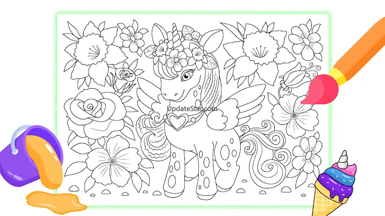 Unicorn Coloring Glitter Color 10
