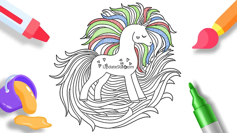 Unicorn Coloring Glitter Color 10