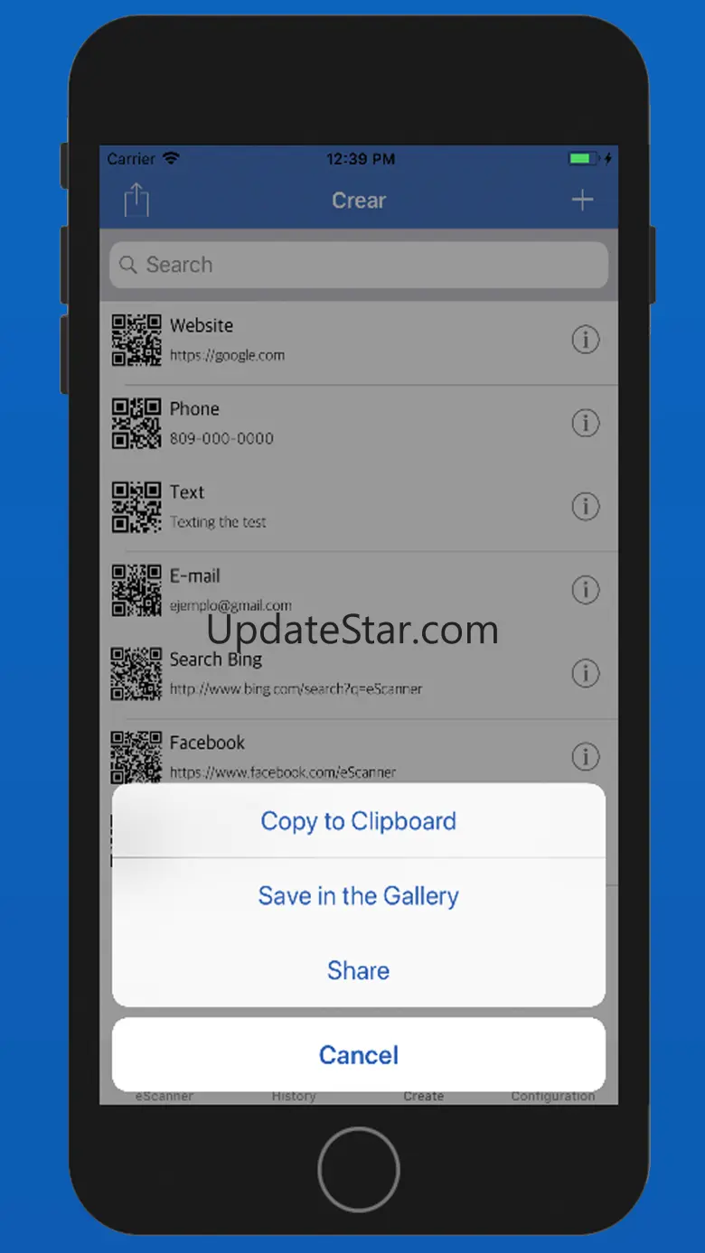 eScanner code reader QR 1.5.7