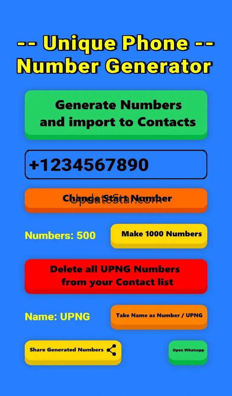 Unique Phone Number Generator 1.31