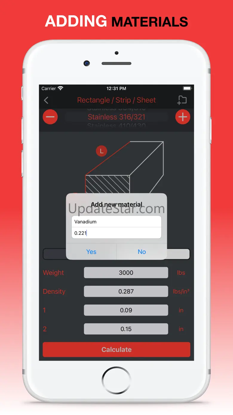 Rolled metal weight calculator 2.2