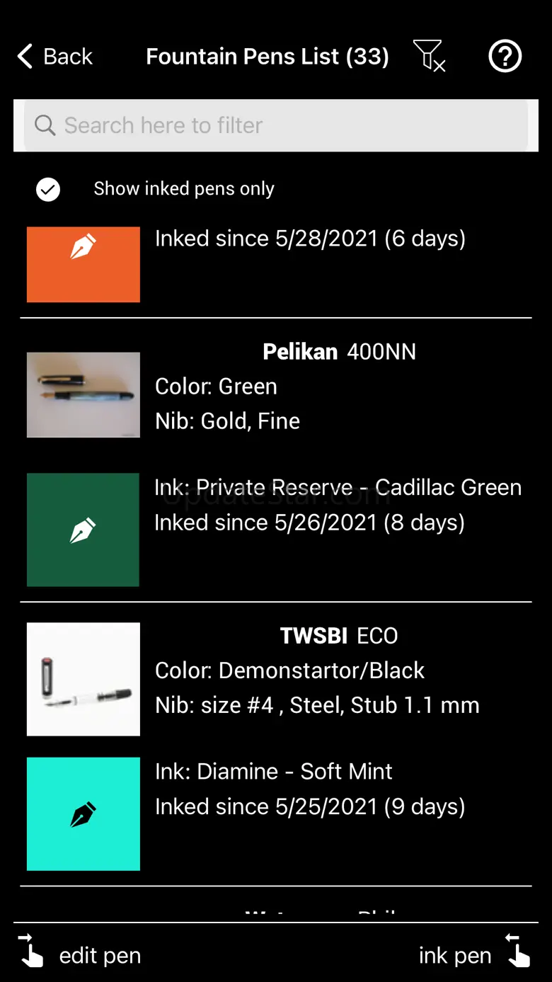 My Fountain Pens & Inks 1.9.1