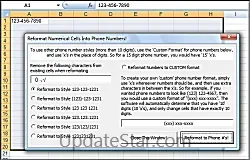 Excel Customize Format and change numbers into phone numbers format with dashes etc Software 9.0