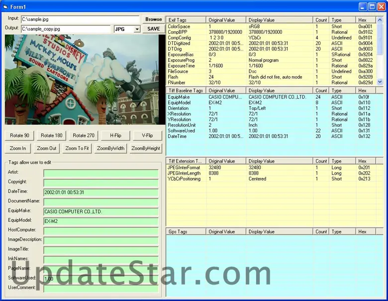 x360soft - Exif Tag Viewer ActiveX SDK 2.70