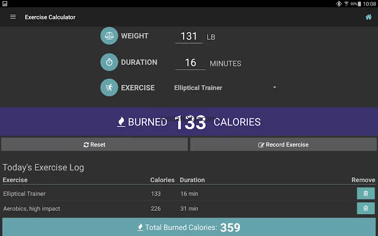 Exercise Calorie Calculator 3.0.1