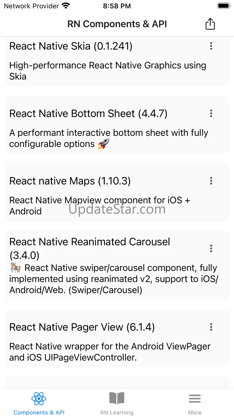 Expo & React Native components 6.0.3