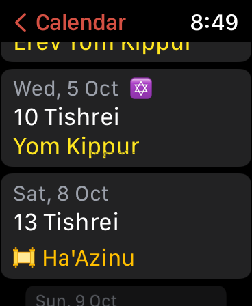 Hebcal Hebrew Calendar 1.16.5