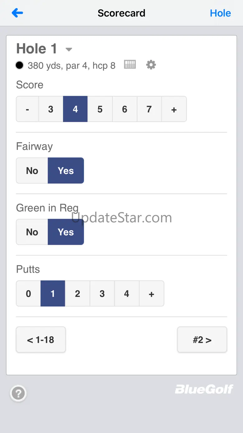 BlueGolf Scorecard 7.4.4