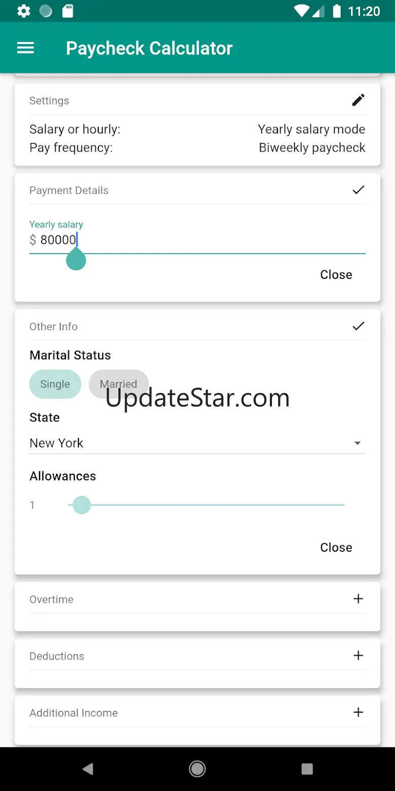 Paycheck Calculator (US) 2.2.13