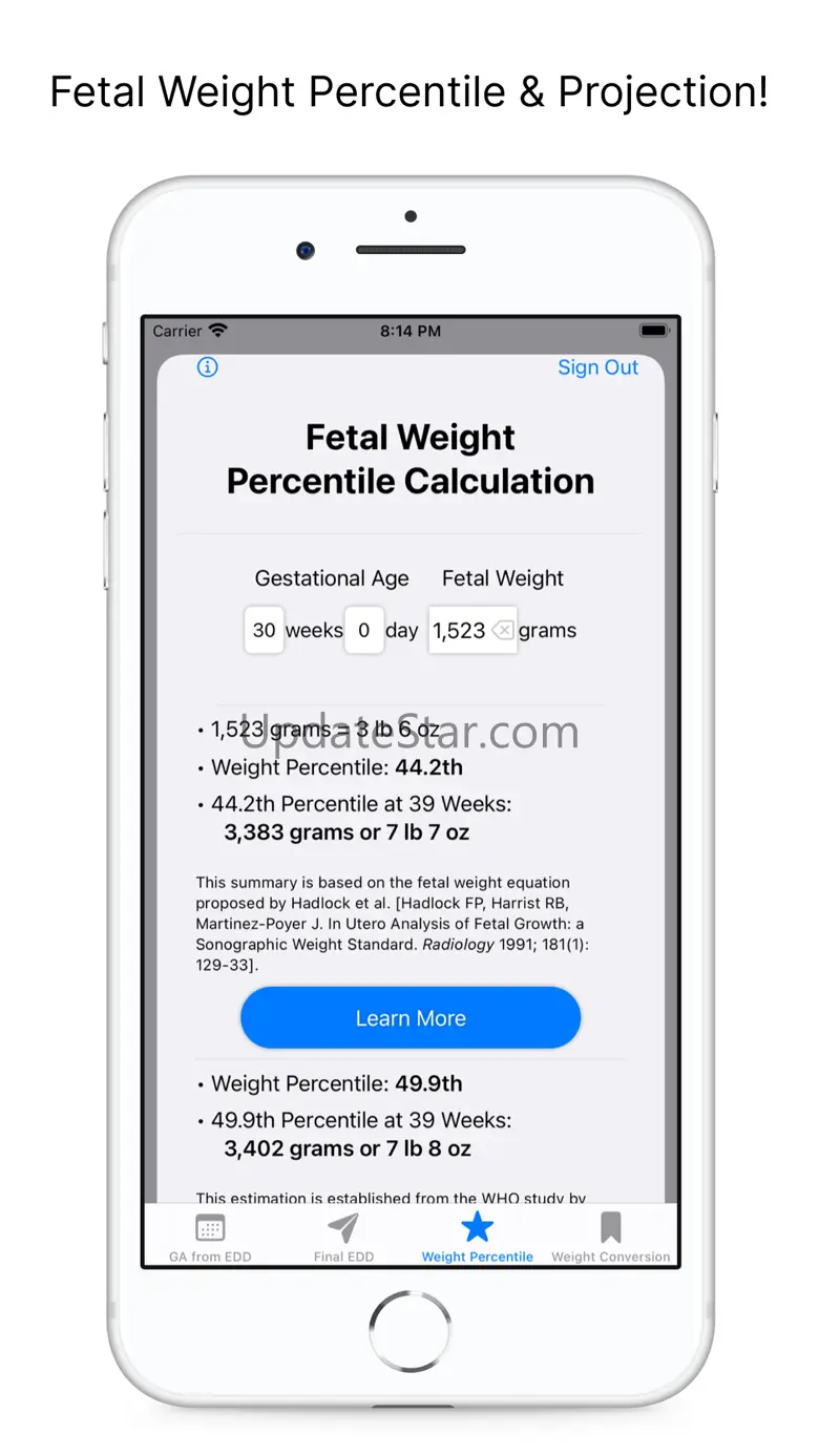 Fetal Growth Projection 1.64