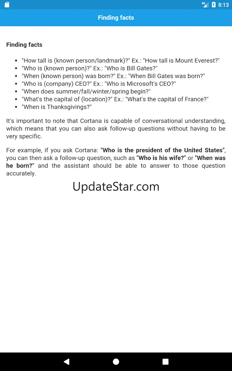 Voice Commands for Cortana 1.0.3