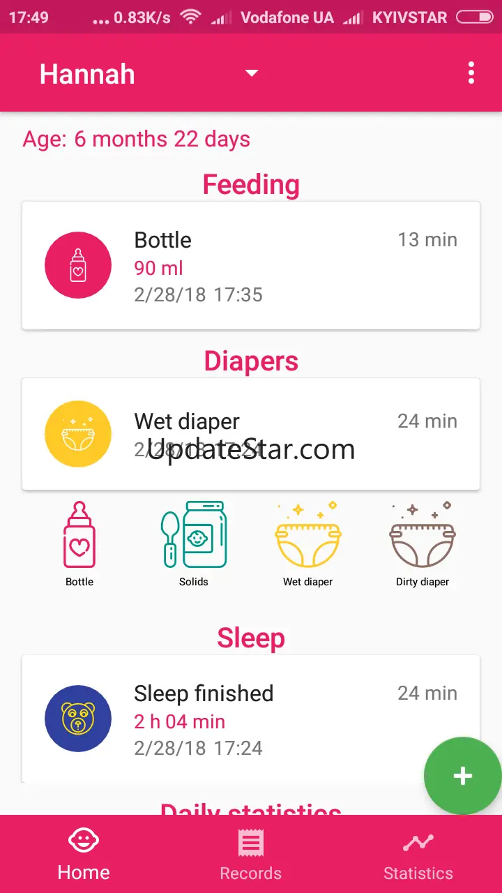 BabyAppy: formula feeding, sle 1.15