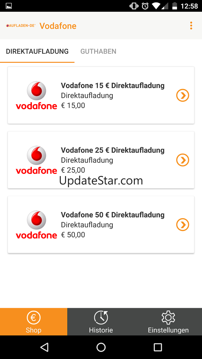 Aufladen  - Guthaben, Giftcard 3.5.1