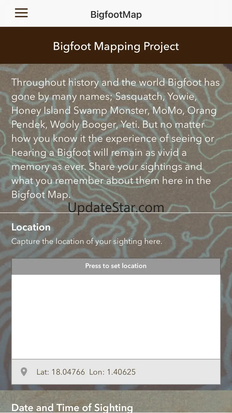 BigfootMap 1.0