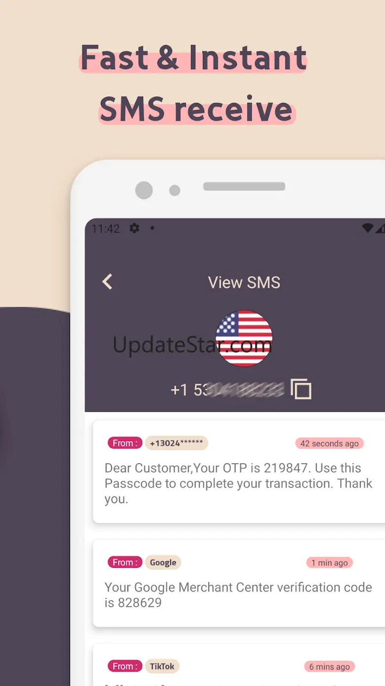 Temp sms - Receive code 2.5