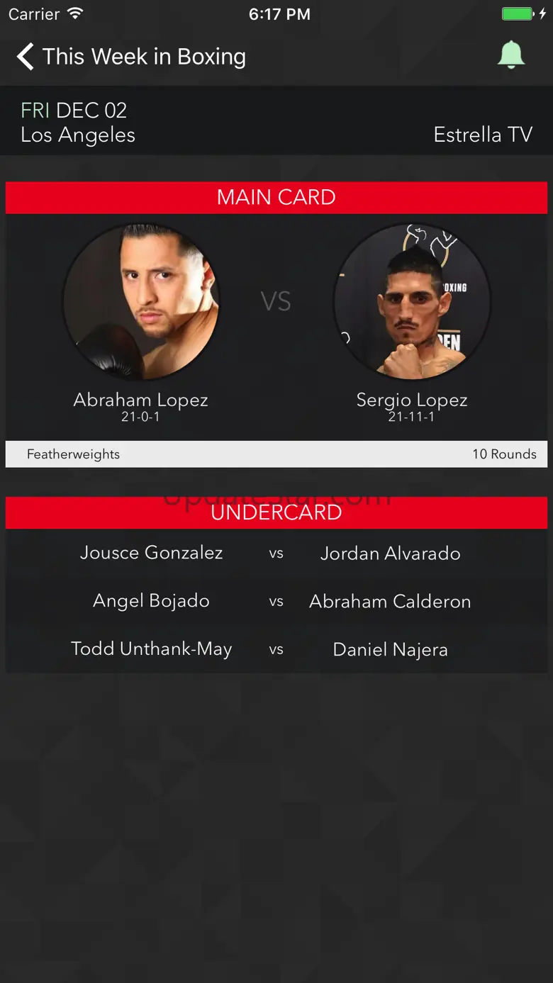 Uppercut - Upcoming Boxing Fight Schedule 2.0.0