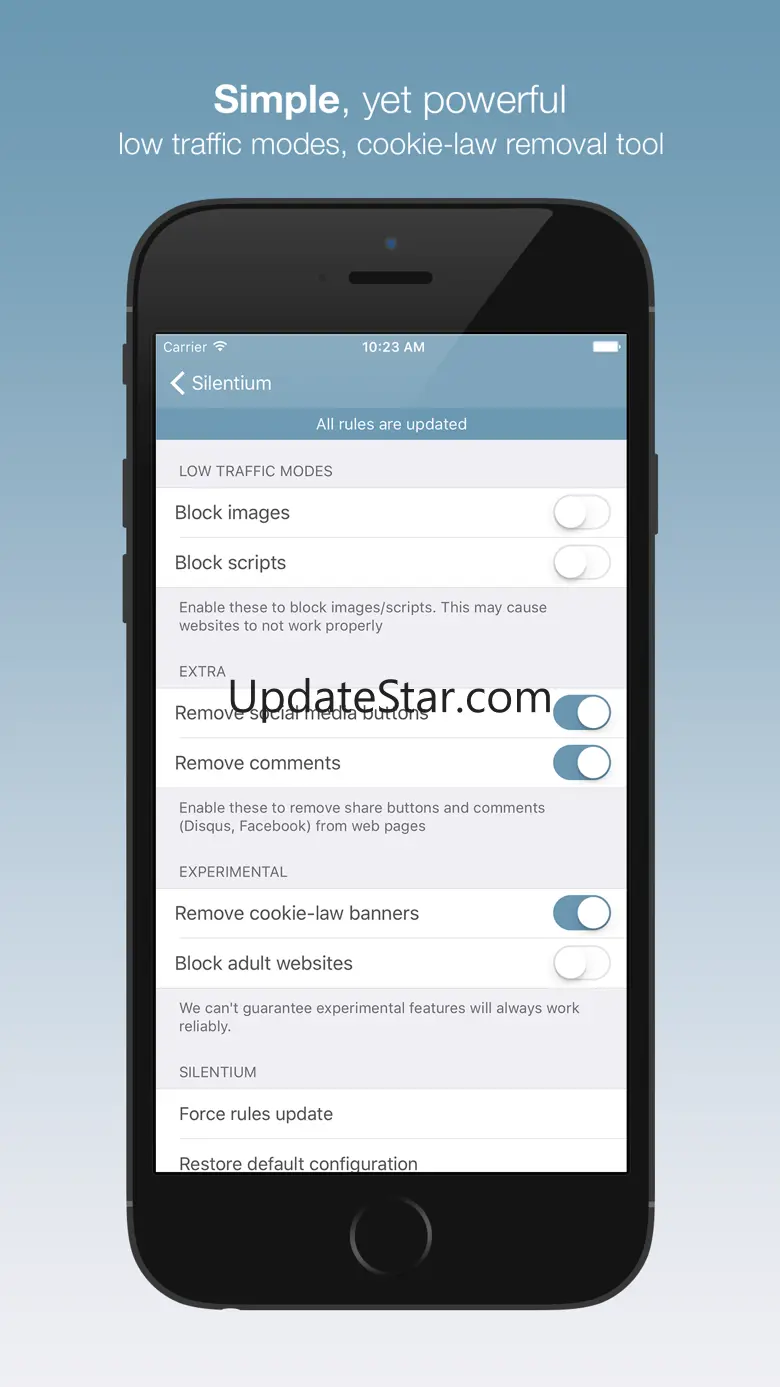 Silentium — Privacy and Ad Blocker for faster browsing 1.1