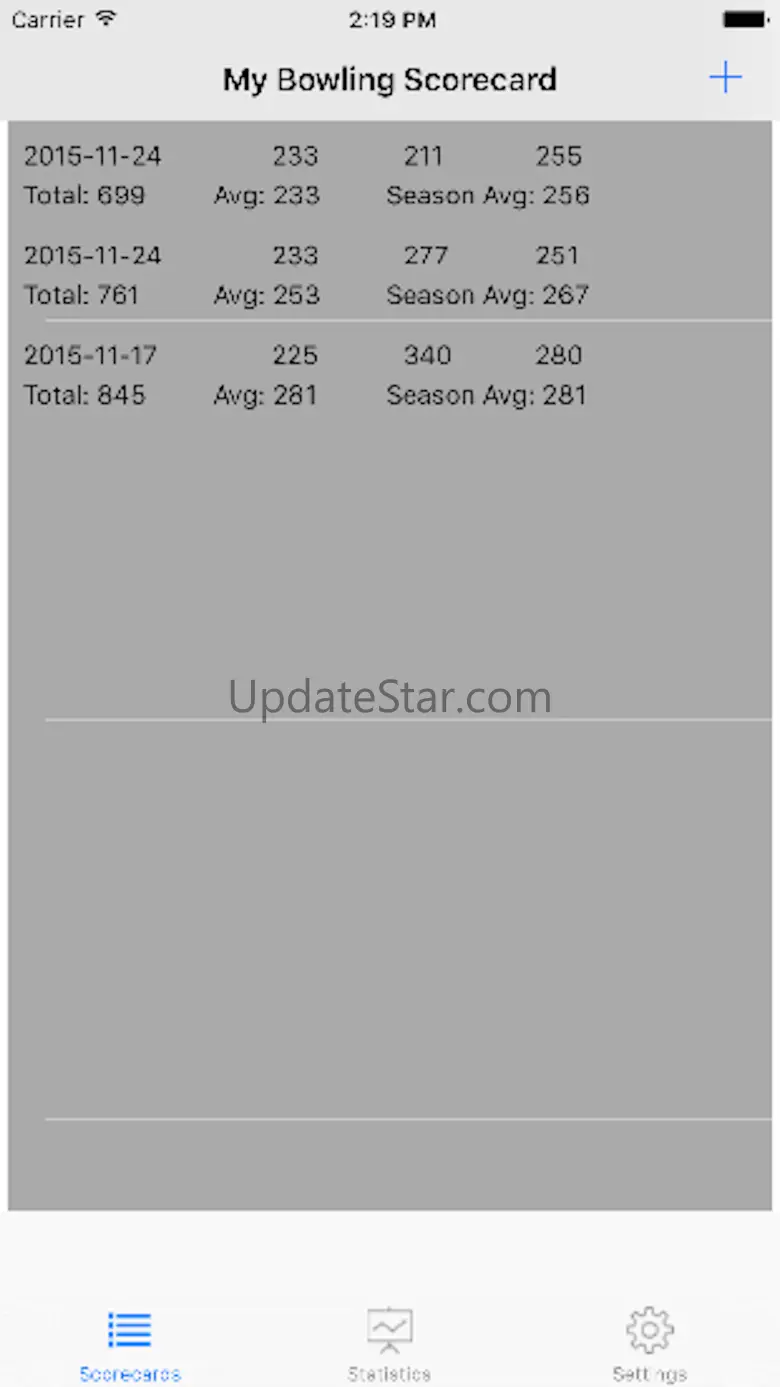 My Bowling Scorecard - Capture Your Bowling Scores for the Season 1.0