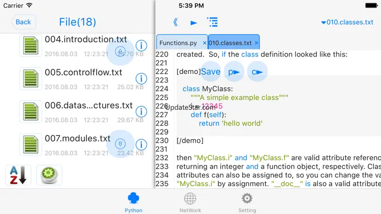 pythoni2.7$-run code,color,pro 3.4
