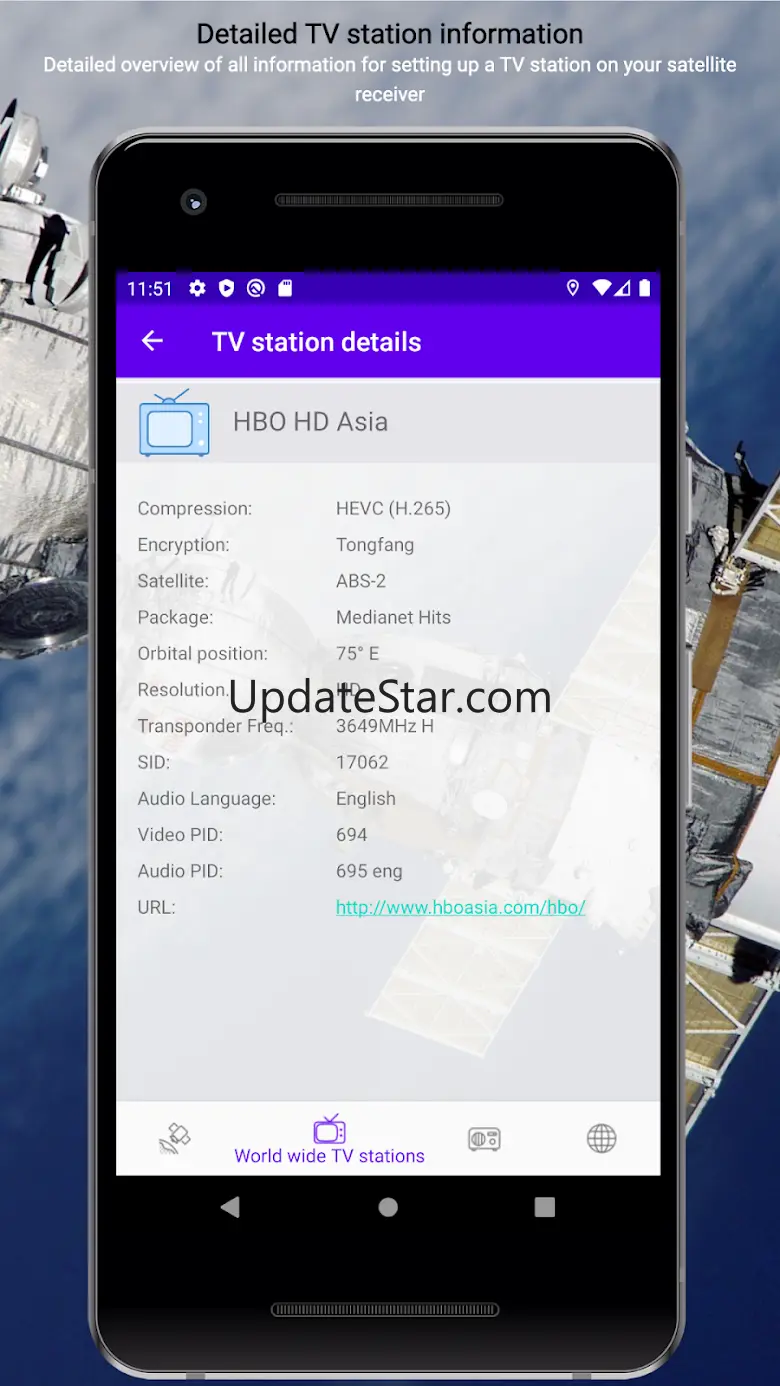 Satellite channels 1.30