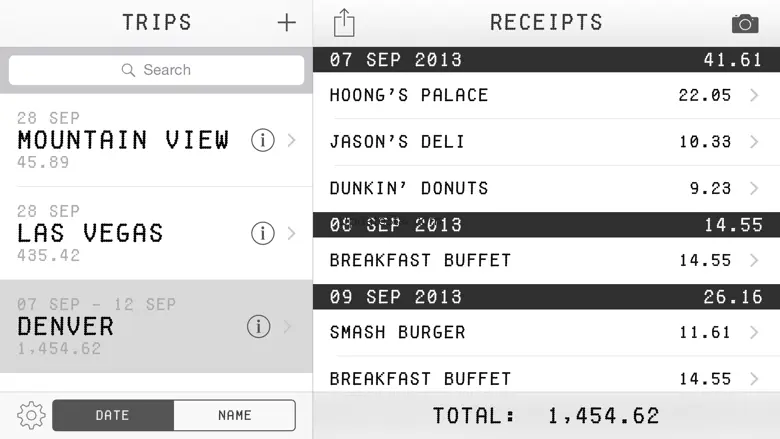 Trip Receipts 1.5.4