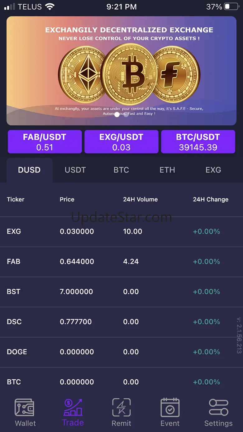 Exchangily DEX Wallet 2.1.88