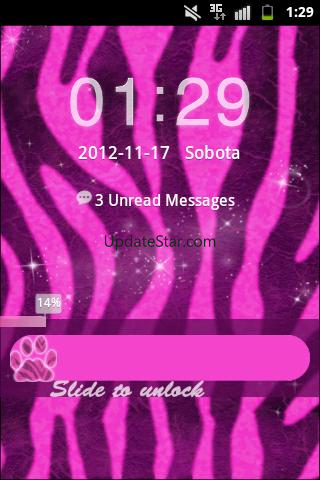 Pink Zebra Theme GO Locker 8.3