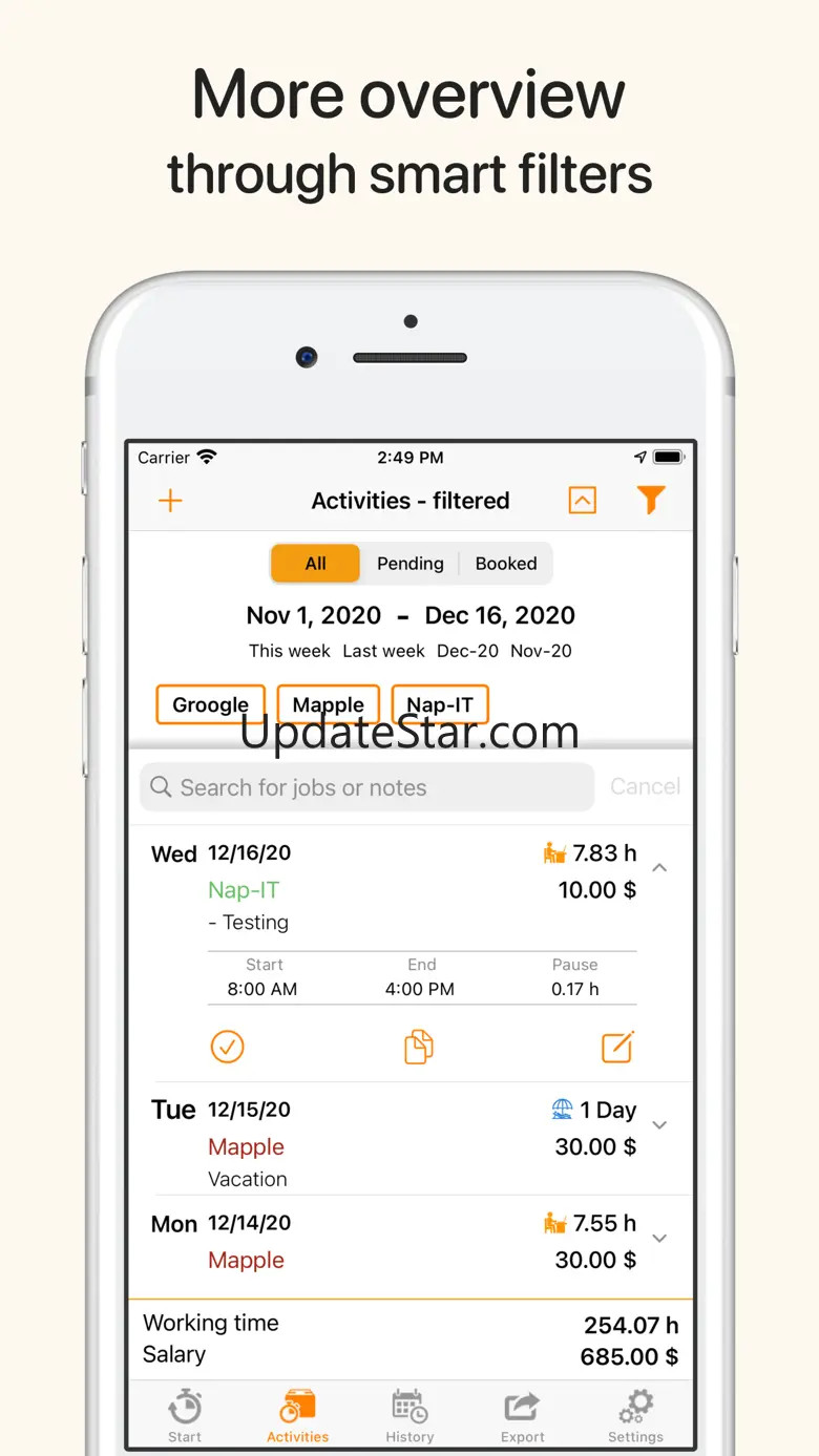 myWork - Time tracking 10.1