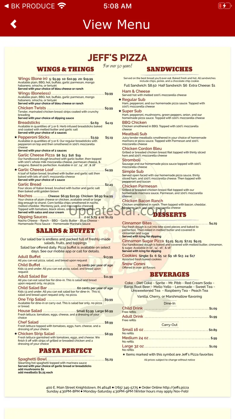 Jeff's Pizza 13.3