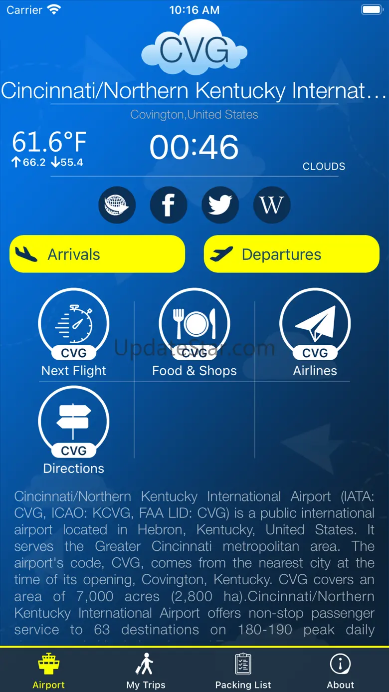 Cincinnati Airport CVG + Radar 11.0