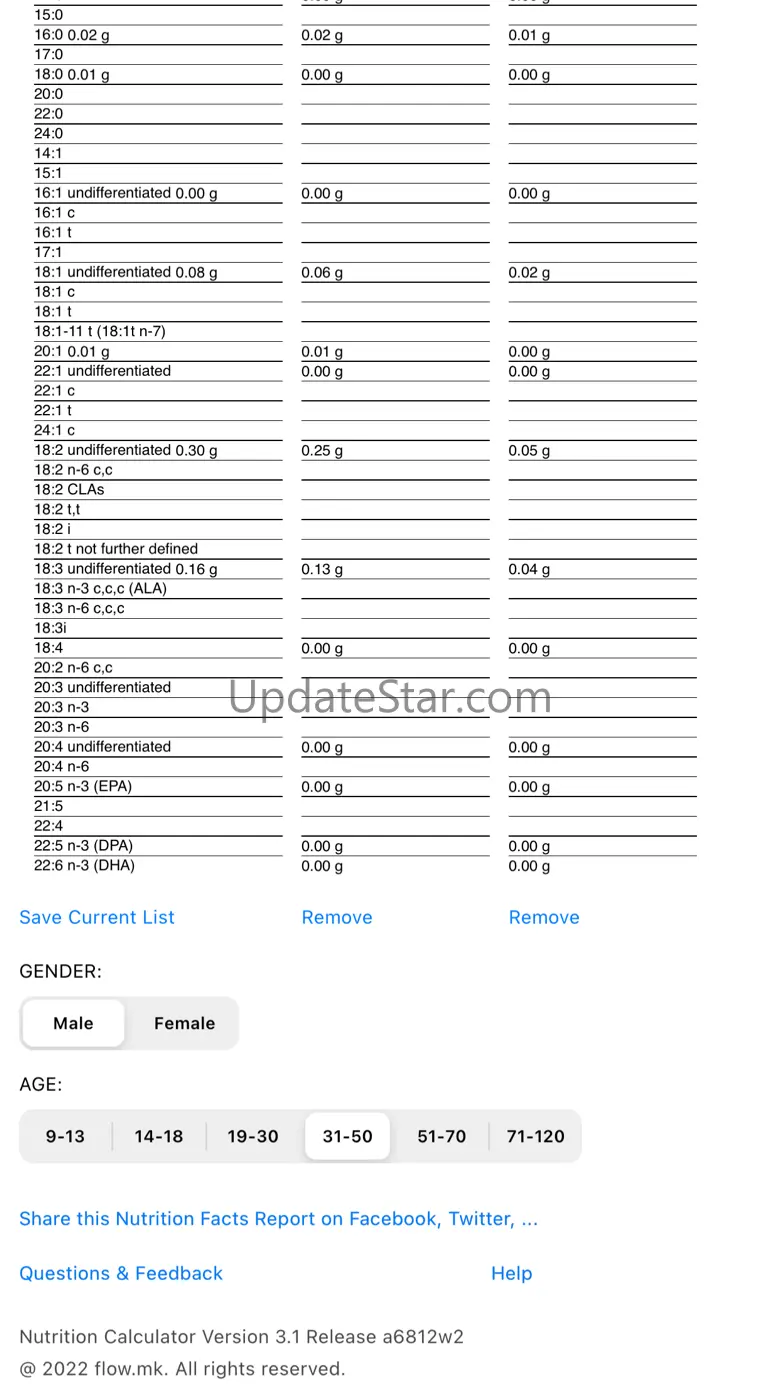 Nutrition Calculator for Food 4.5.1