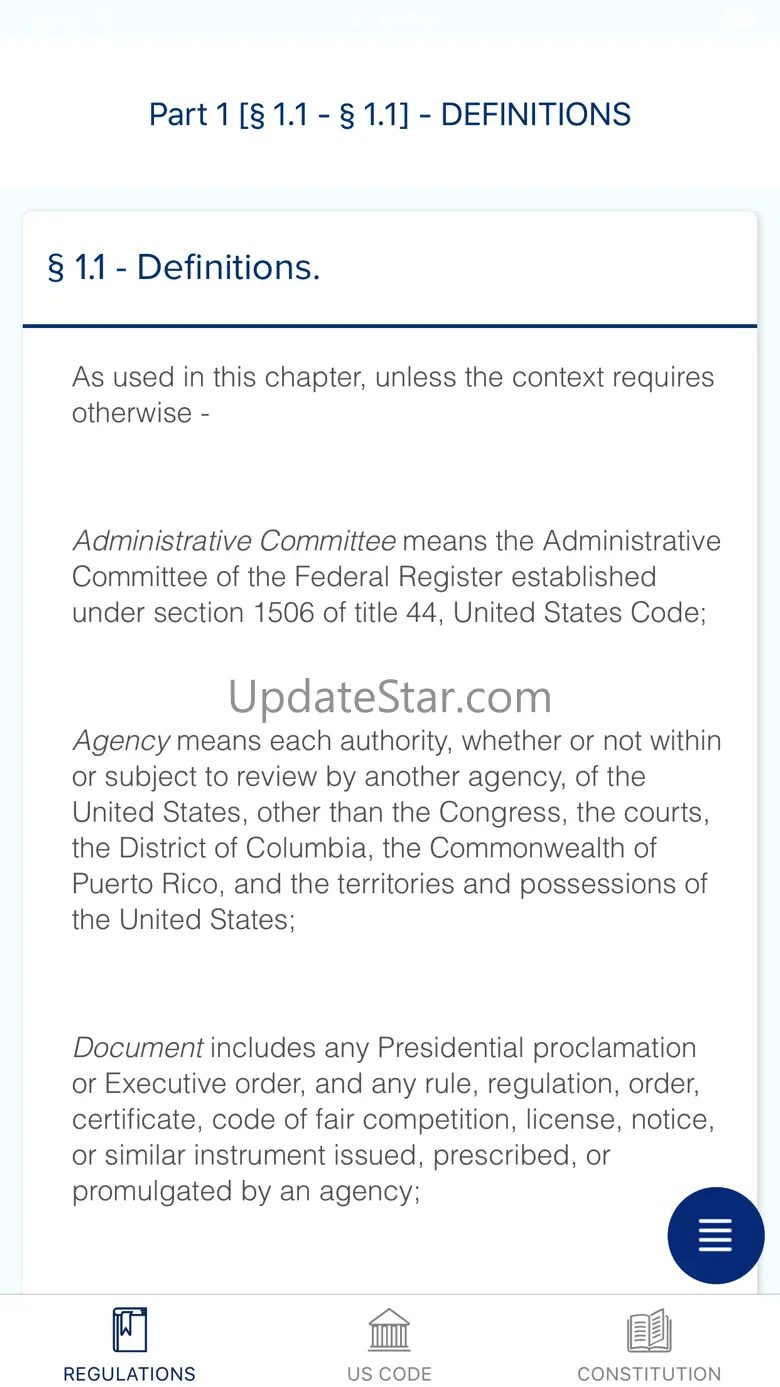 GovRegs: US Constitution, laws, & regulations 1.0.1