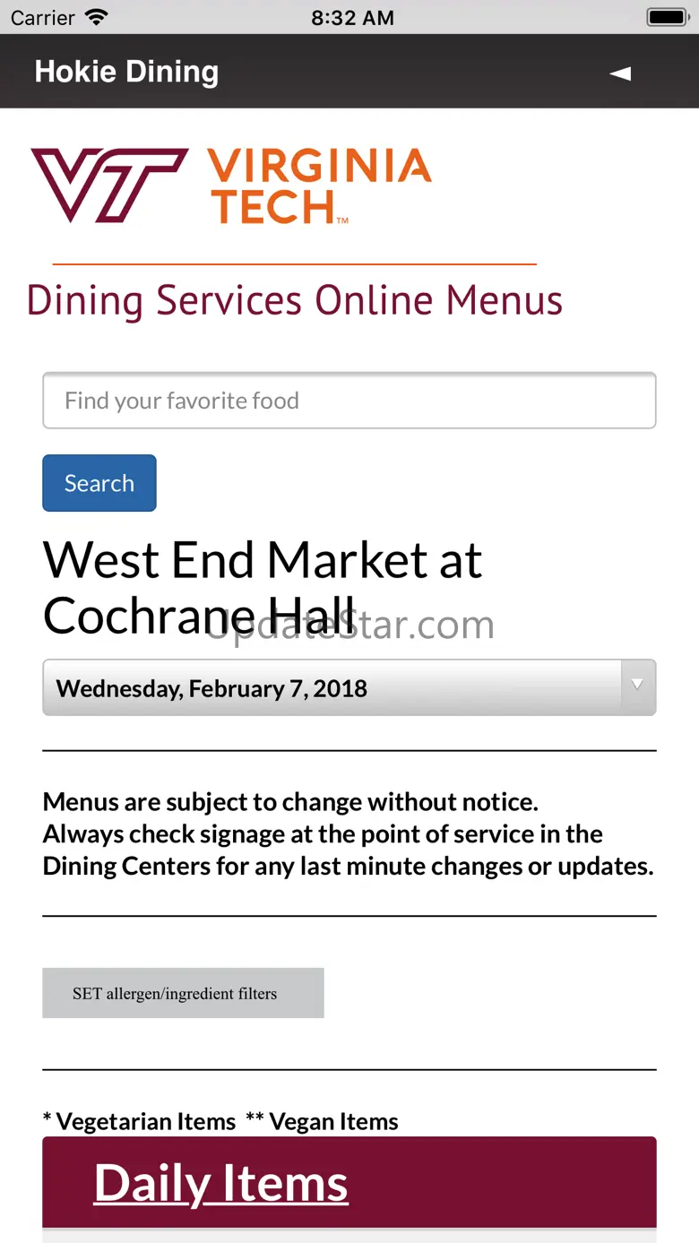 Hokie Dining 3.0.0