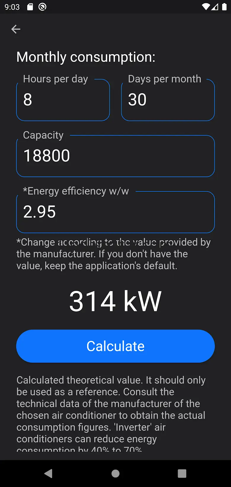 Air Conditioner - Calculator 1.5.0