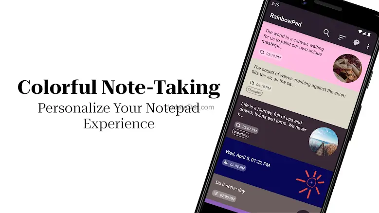 RainbowPad: Color Note Notepad 4.7