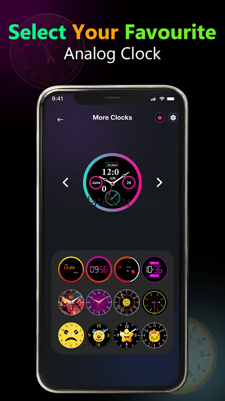 Analog clock: Neon Night Clock 3.16