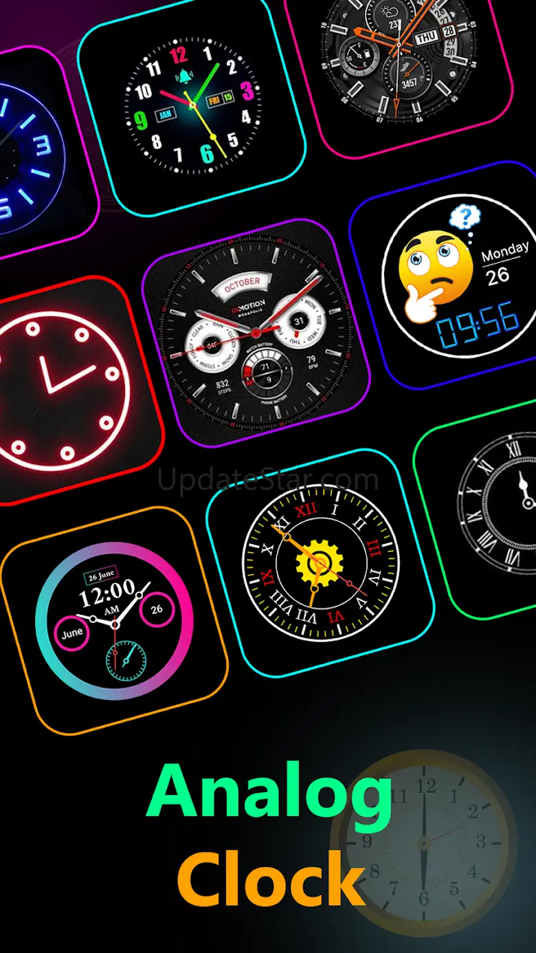 Analog clock: Neon Night Clock 3.16