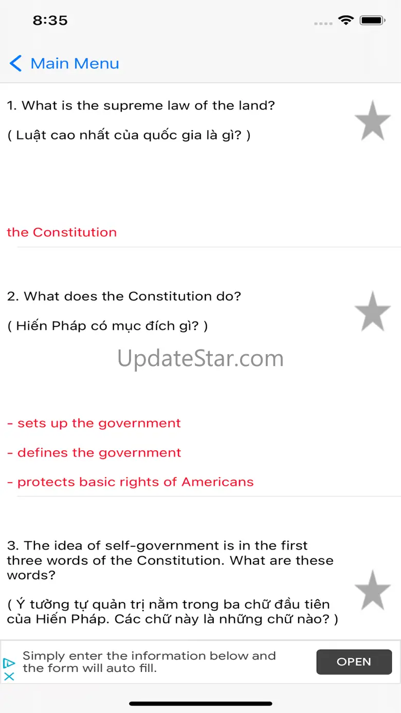 USA Civic Exam - 2021 Latest 1.70