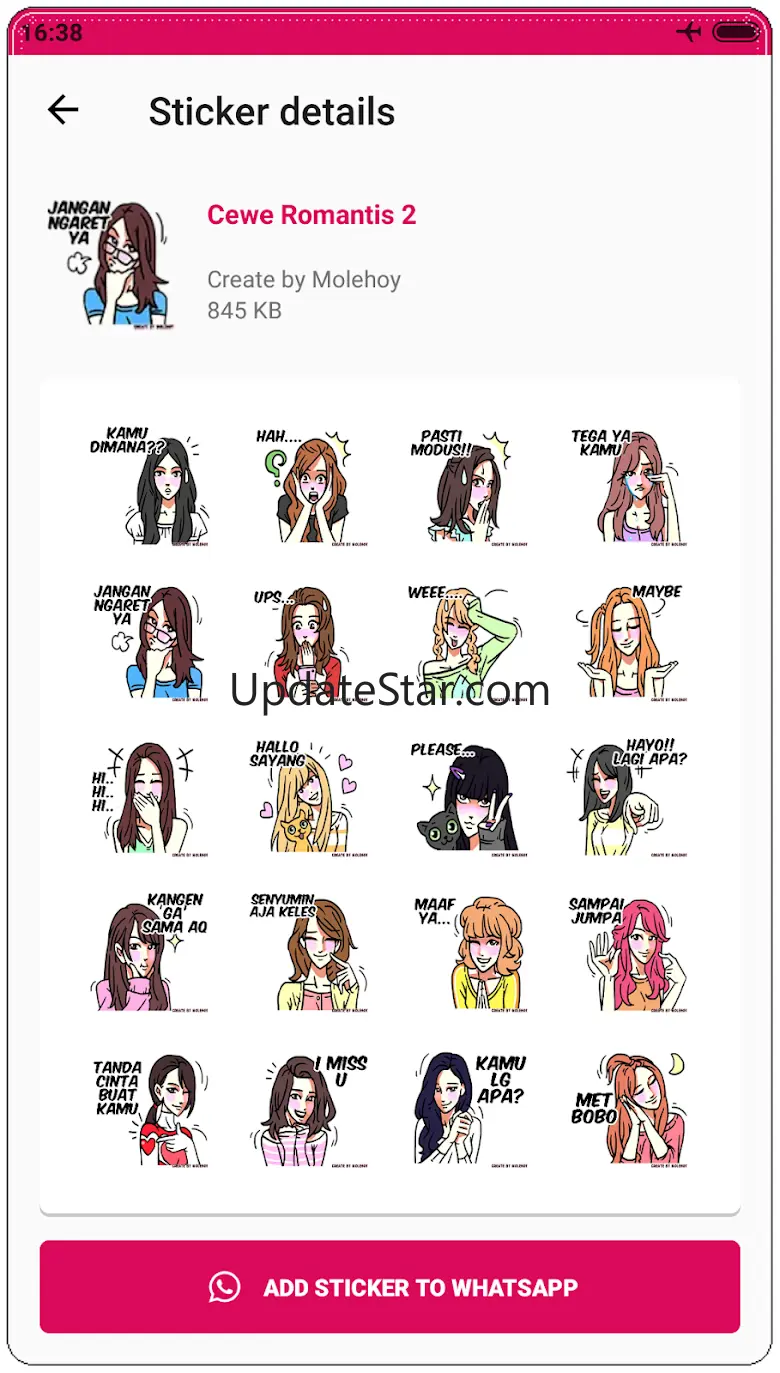 Stiker Cewe Romantis WASticker 1.1.0