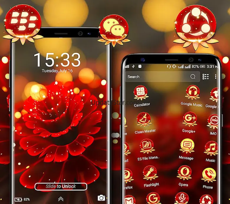 Rose Flower Launcher Theme 2.7
