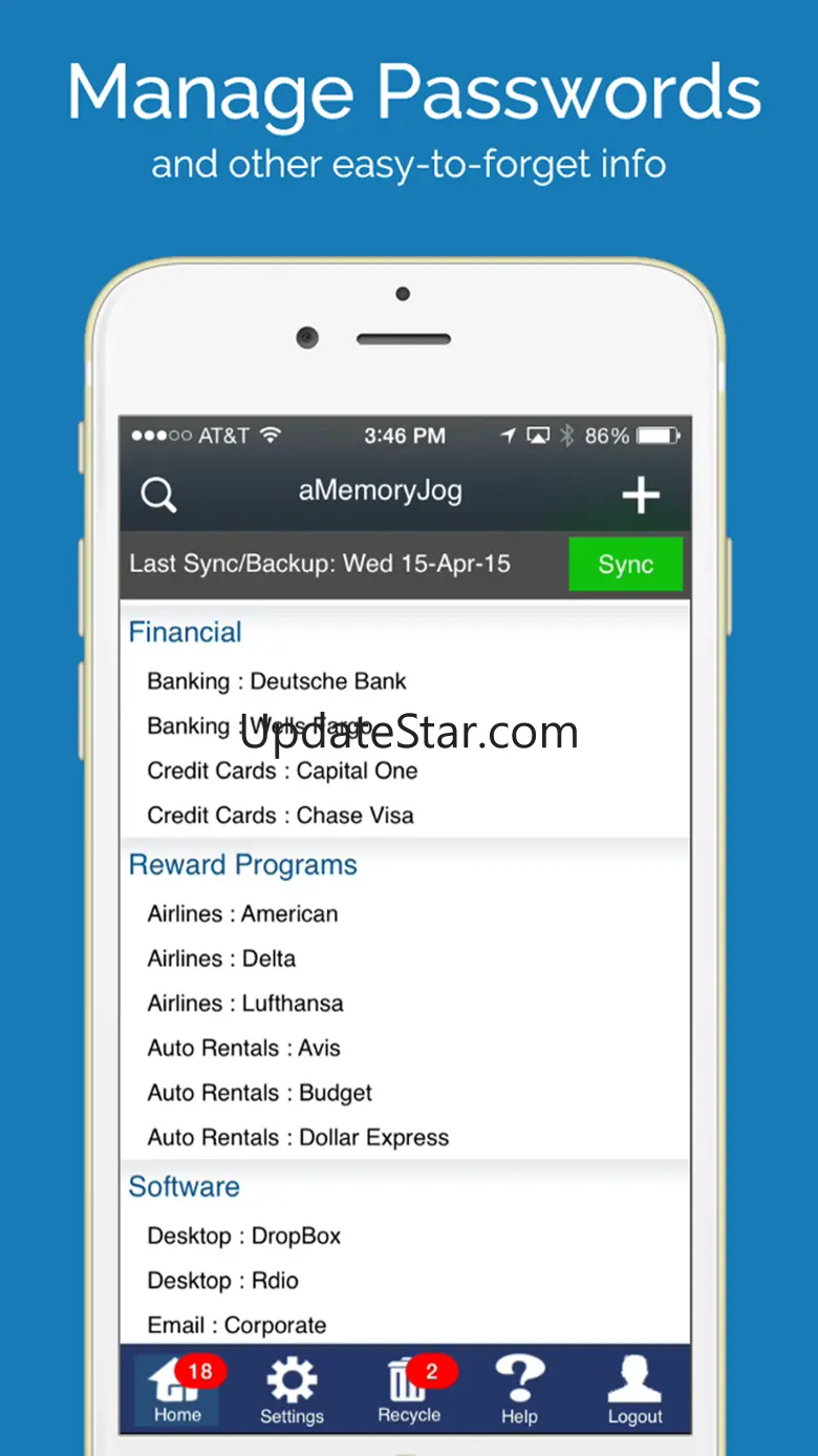 aMemoryJog FREE Password Vault & Sensitive Passcodes Login Form Autofill Tool 1.12