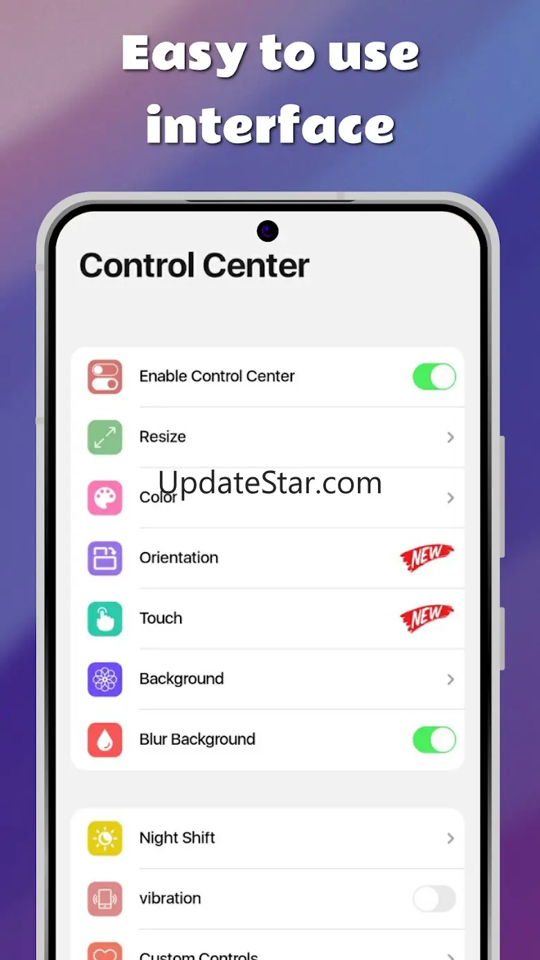 Control Center - iOS Style
