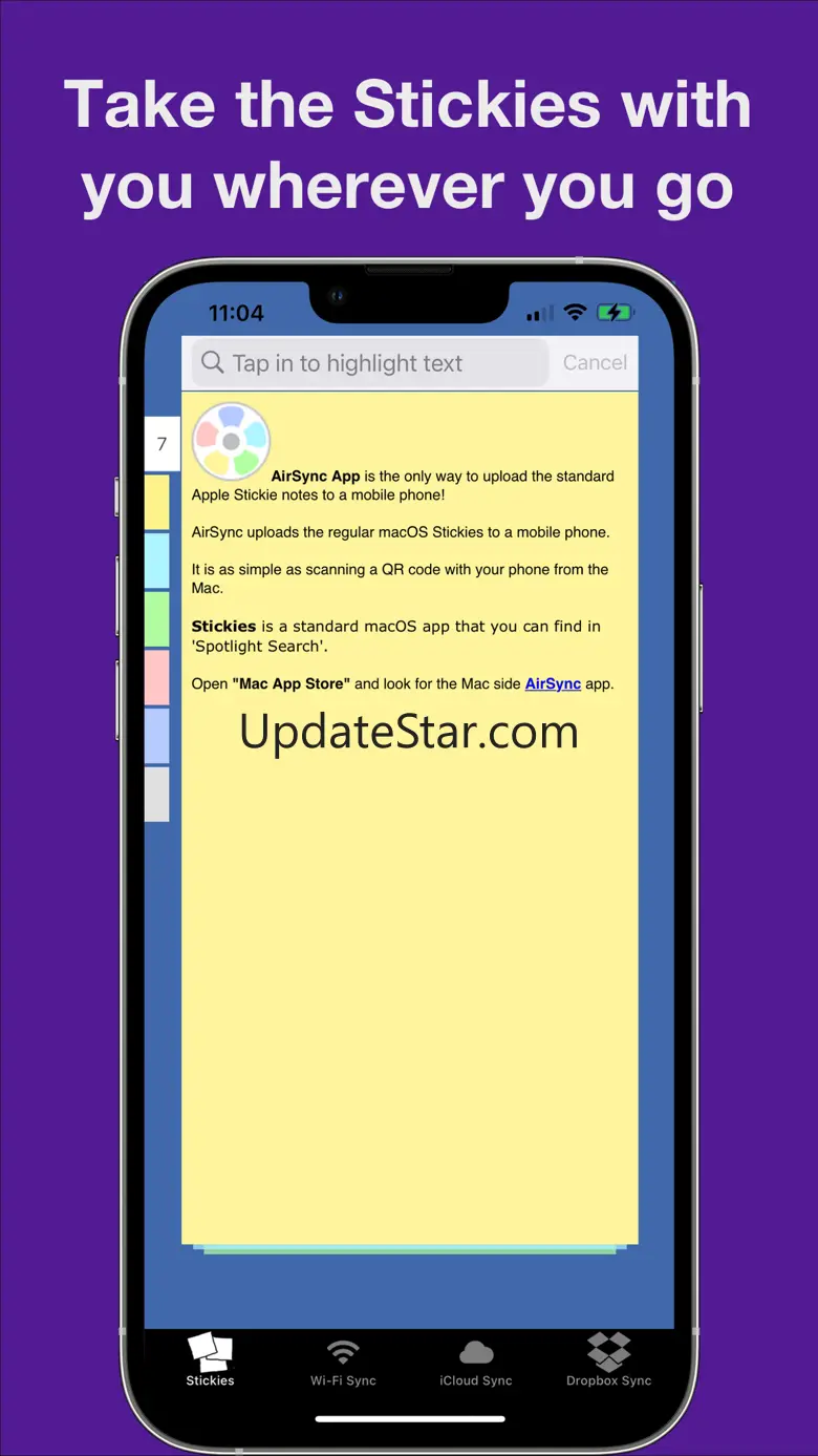 AirSync your Stickies 4.2