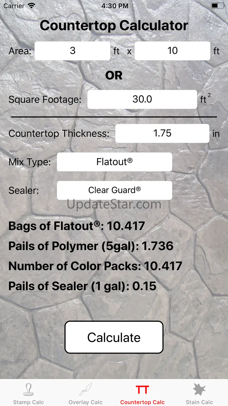 Stamp Concrete Calculator 1.2