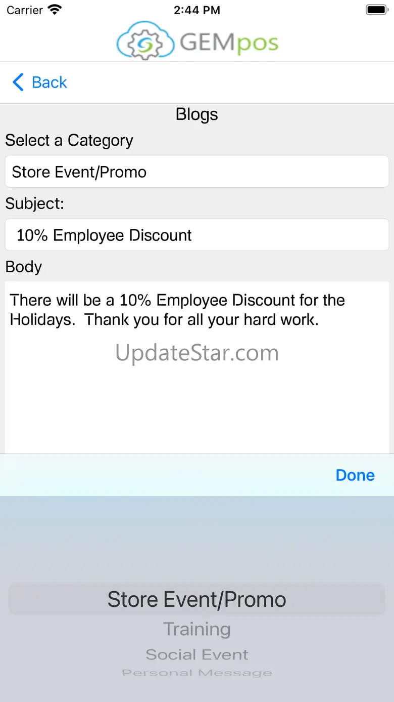 GEMpos Team App 2.2