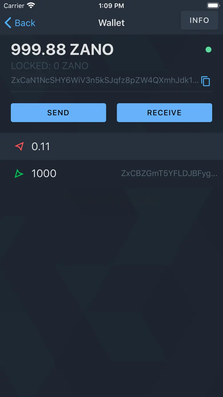 Zano Wallet 2.0.3