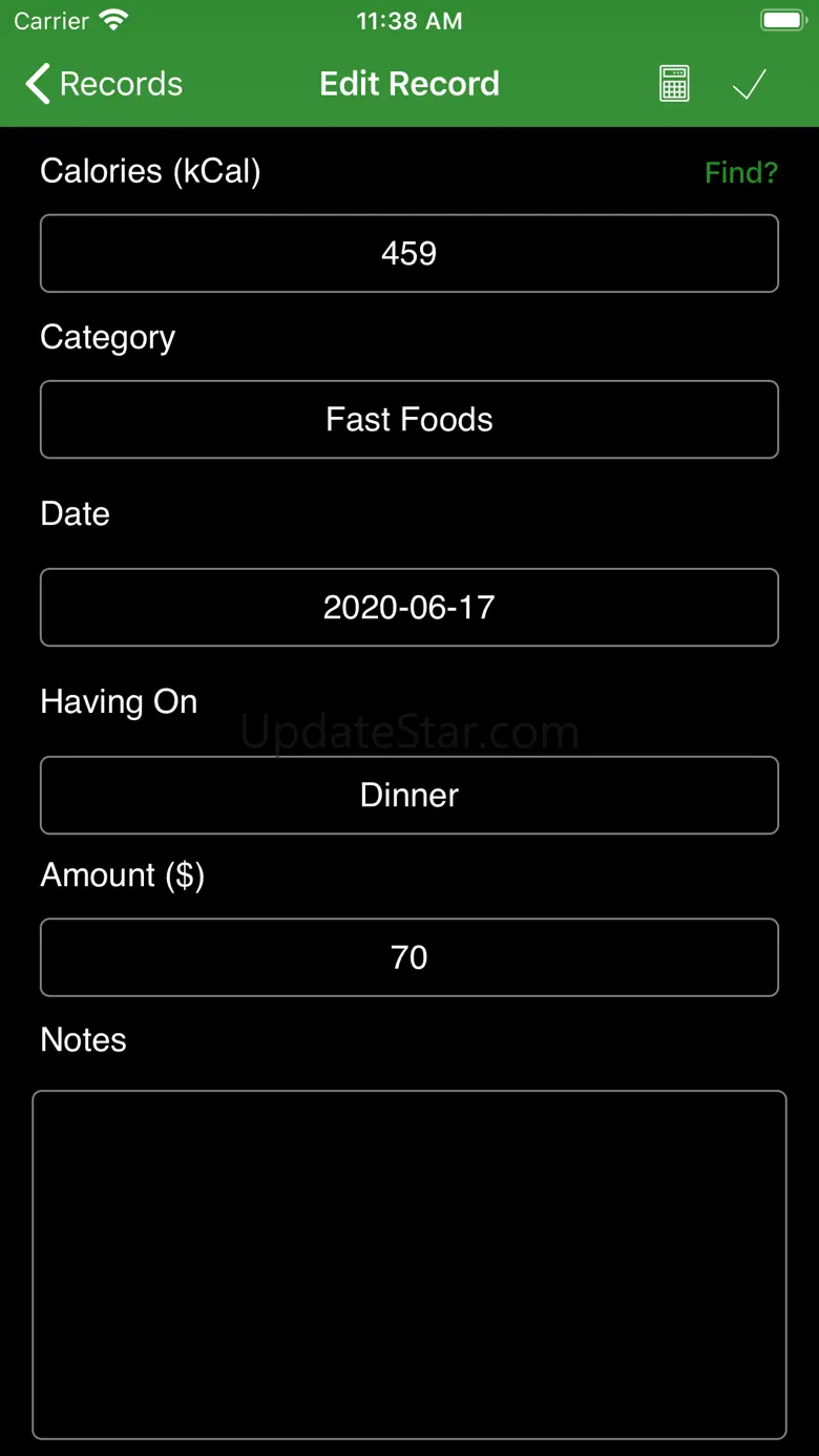 Calories: Food Intake Analyser 1.5