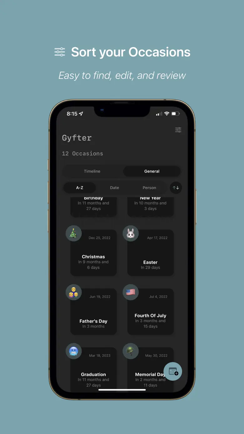 Gyfter - Occasion Reminder 1.3