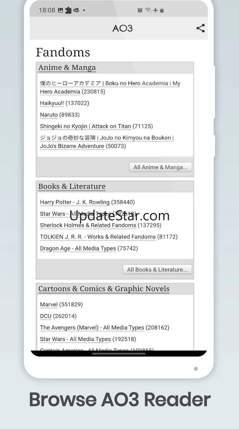 Archive Reader AO3 App 2.1.0
